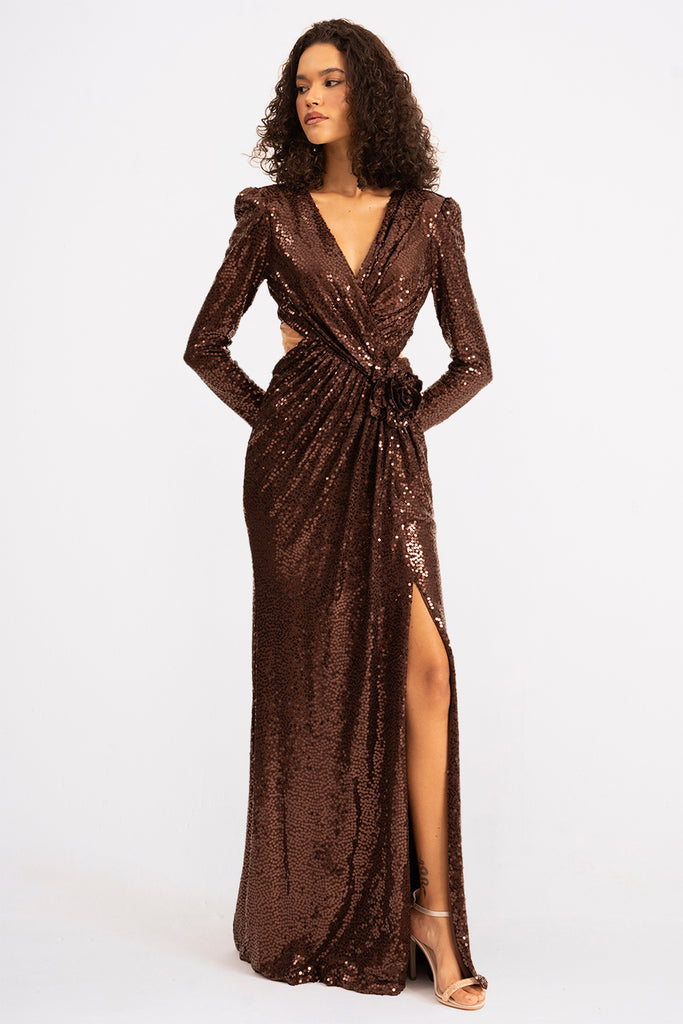 evening dresses egypt online Luxury Beaded Pink Square Neck Cape Sleeves Evening Dress SS494 – Sharon  Said main image 1