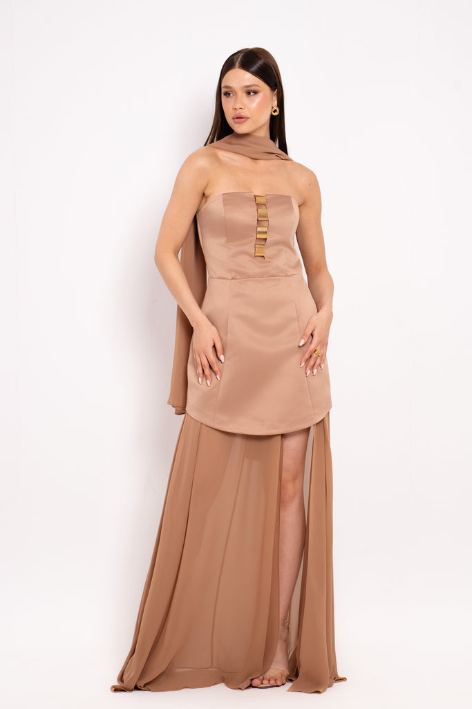 evening dresses with gloves Made to Order Velvet Off-Shoulder Gown with Matching Gloves XXS main image 1